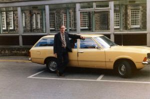 John Howarth with Tony Stokes new Cortina 1976